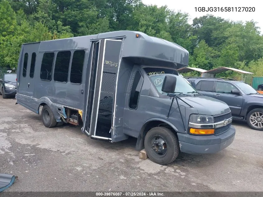 2008 Chevrolet Express Cutaway Work Van VIN: 1GBJG316581127020 Lot: 39876087