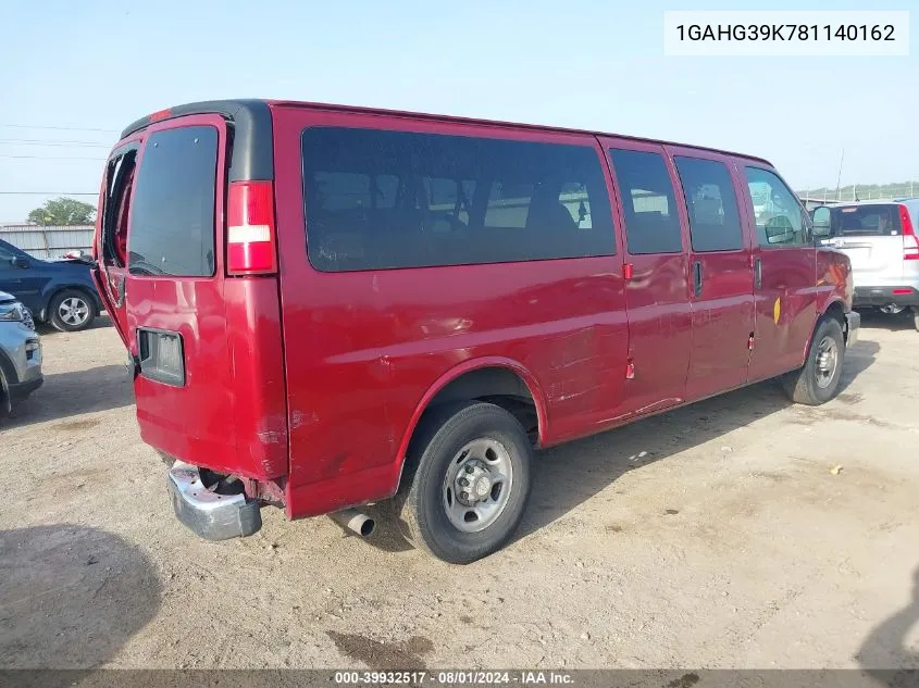 2008 Chevrolet Express Ls VIN: 1GAHG39K781140162 Lot: 39932517