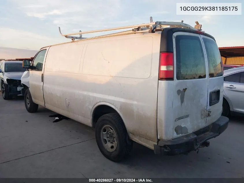 2008 Chevrolet Express G2500 VIN: 1GCGG29K381185175 Lot: 40286027