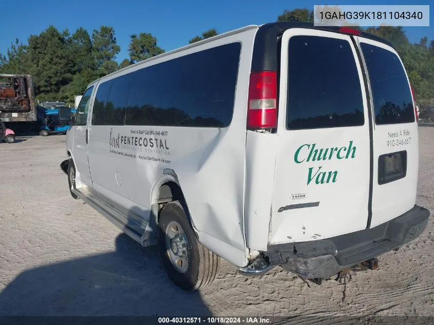 2008 Chevrolet Express Ls VIN: 1GAHG39K181104340 Lot: 40312571