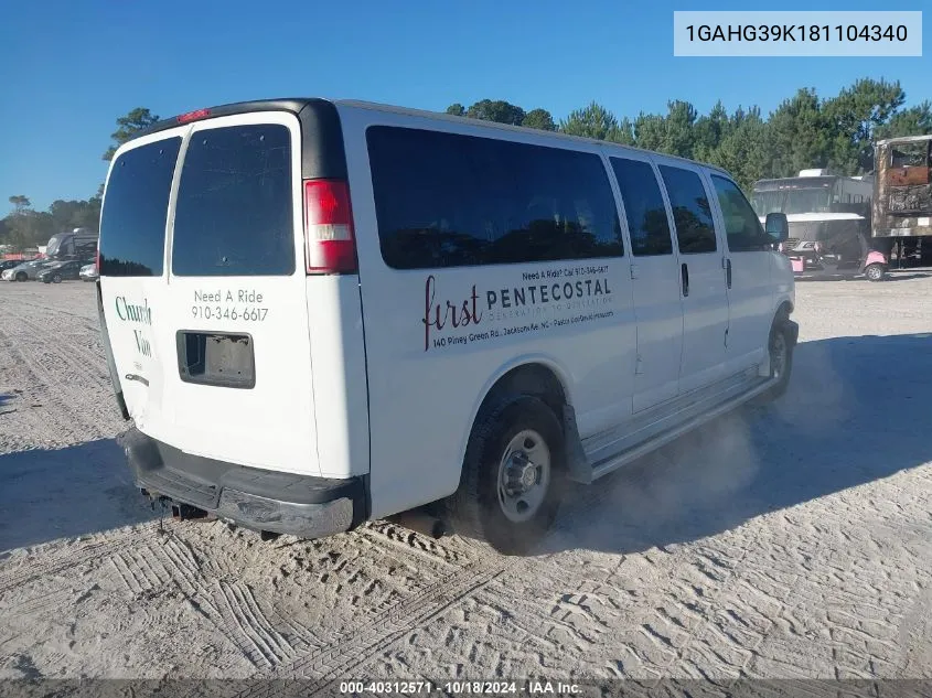 2008 Chevrolet Express Ls VIN: 1GAHG39K181104340 Lot: 40312571