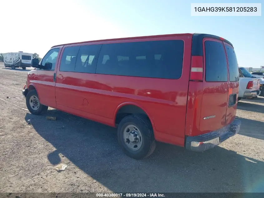 2008 Chevrolet Express Ls VIN: 1GAHG39K581205283 Lot: 40380017