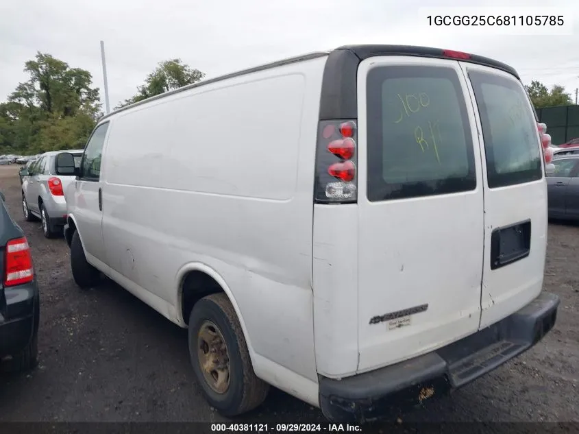 2008 Chevrolet Express Work Van VIN: 1GCGG25C681105785 Lot: 40381121