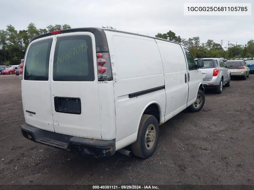 2008 Chevrolet Express Work Van VIN: 1GCGG25C681105785 Lot: 40381121