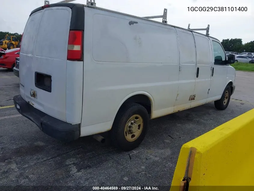 2008 Chevrolet Express Work Van VIN: 1GCGG29C381101400 Lot: 40464569