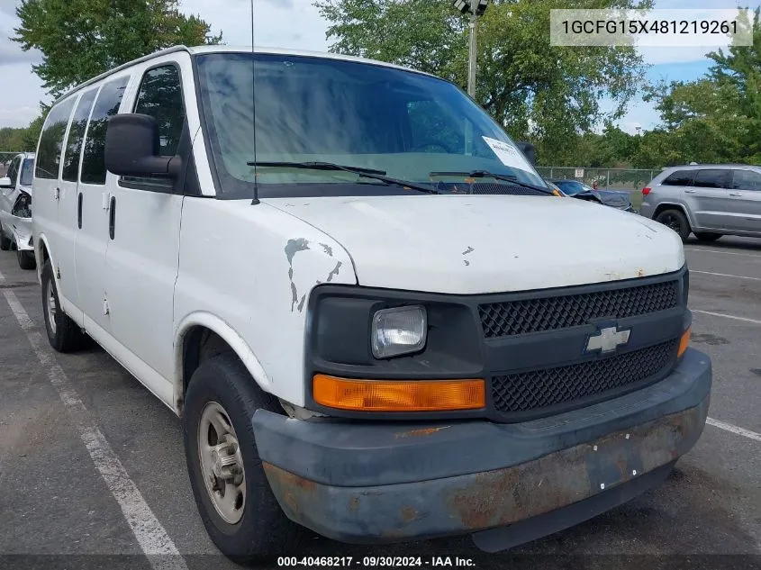 1GCFG15X481219261 2008 Chevrolet Express Work Van