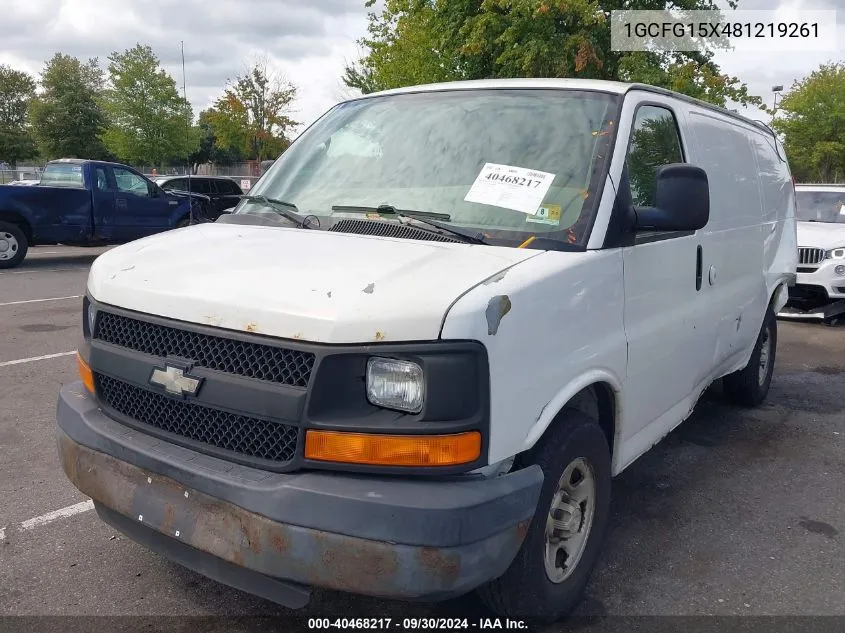 1GCFG15X481219261 2008 Chevrolet Express Work Van