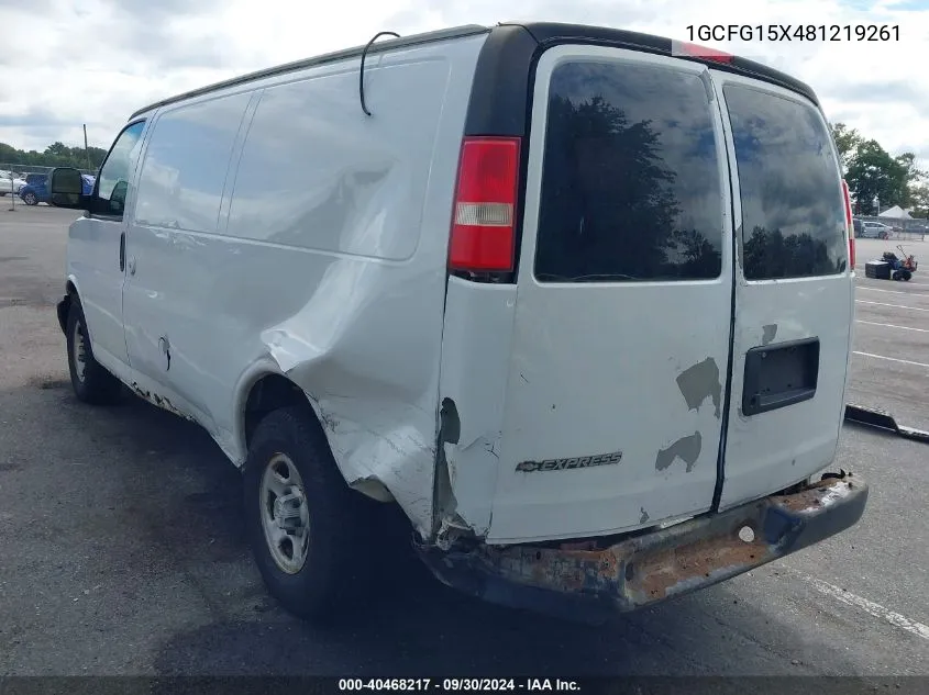 2008 Chevrolet Express Work Van VIN: 1GCFG15X481219261 Lot: 40468217