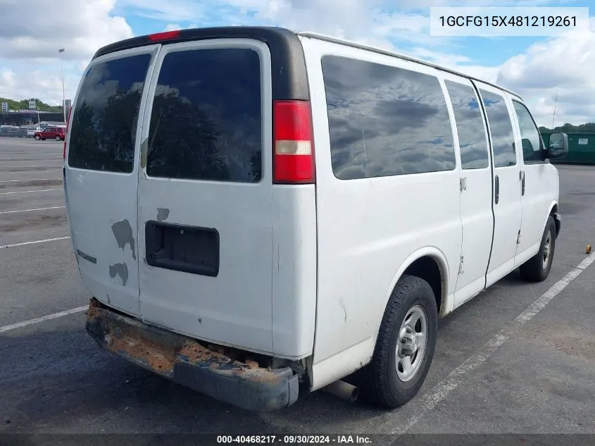 2008 Chevrolet Express Work Van VIN: 1GCFG15X481219261 Lot: 40468217