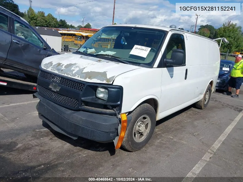 1GCFG15X281152241 2008 Chevrolet Express Work Van