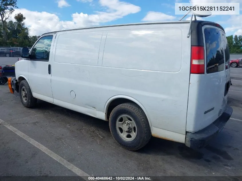 1GCFG15X281152241 2008 Chevrolet Express Work Van