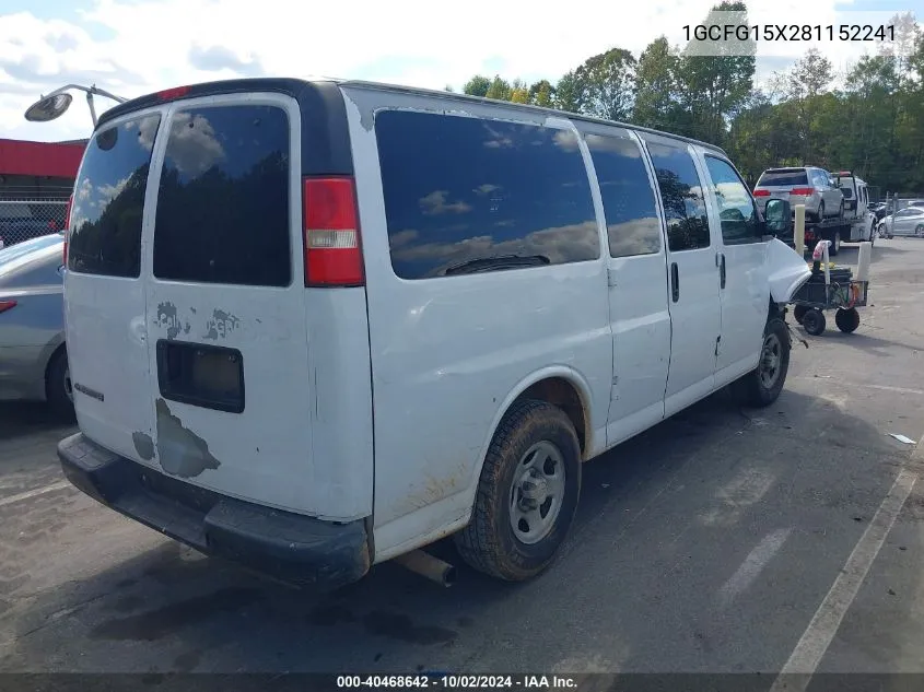 1GCFG15X281152241 2008 Chevrolet Express Work Van