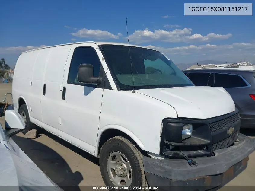 1GCFG15X081151217 2008 Chevrolet Express Work Van