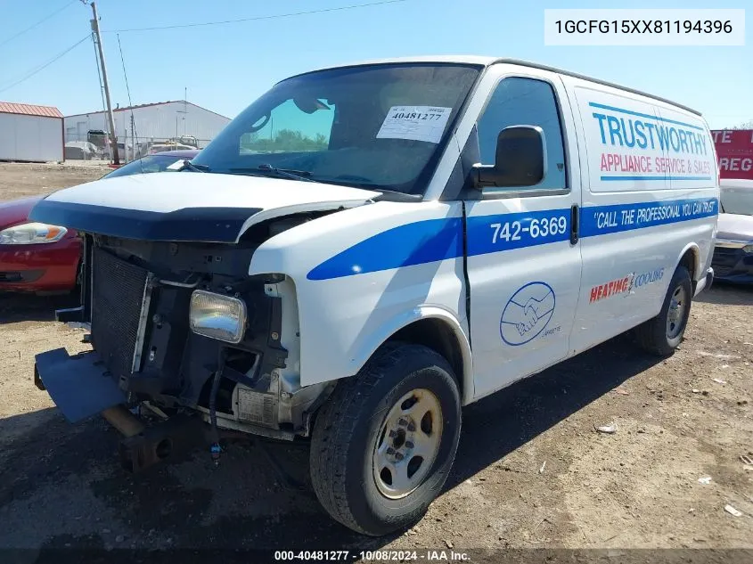 2008 Chevrolet Express Work Van VIN: 1GCFG15XX81194396 Lot: 40481277