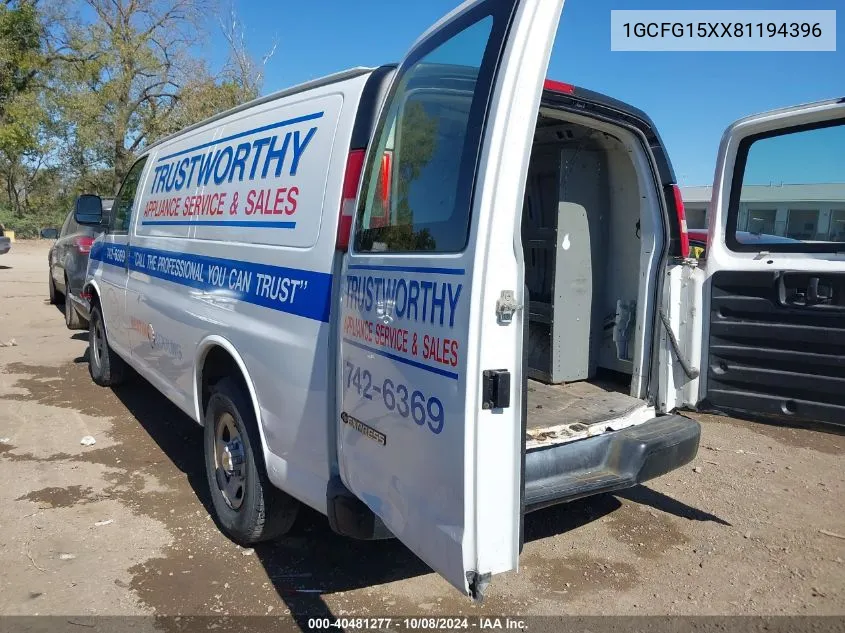 2008 Chevrolet Express Work Van VIN: 1GCFG15XX81194396 Lot: 40481277