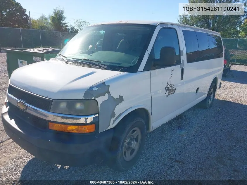 2008 Chevrolet Express Yf7 Upfitter VIN: 1GBFG154281190241 Lot: 40487365