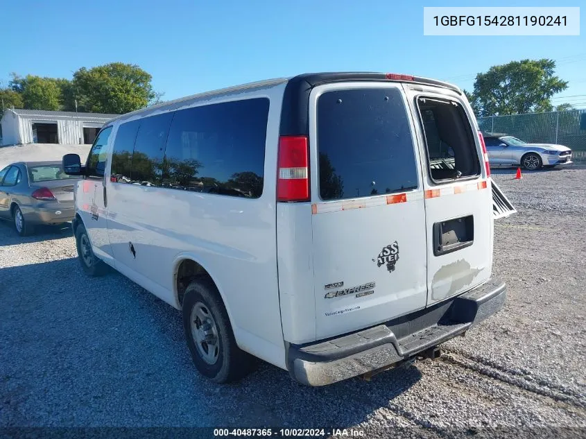 2008 Chevrolet Express Yf7 Upfitter VIN: 1GBFG154281190241 Lot: 40487365