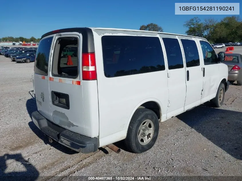 2008 Chevrolet Express Yf7 Upfitter VIN: 1GBFG154281190241 Lot: 40487365