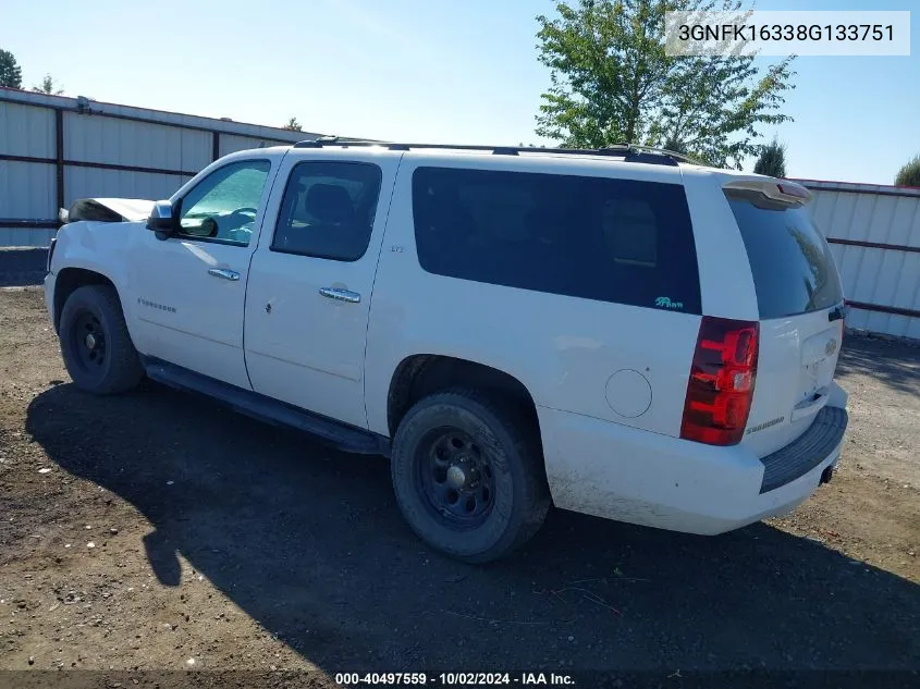 3GNFK16338G133751 2008 Chevrolet Suburban 1500 Ltz