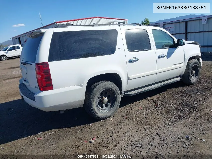 3GNFK16338G133751 2008 Chevrolet Suburban 1500 Ltz