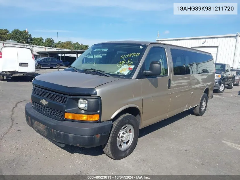 2008 Chevrolet Express Ls VIN: 1GAHG39K981211720 Lot: 40523013