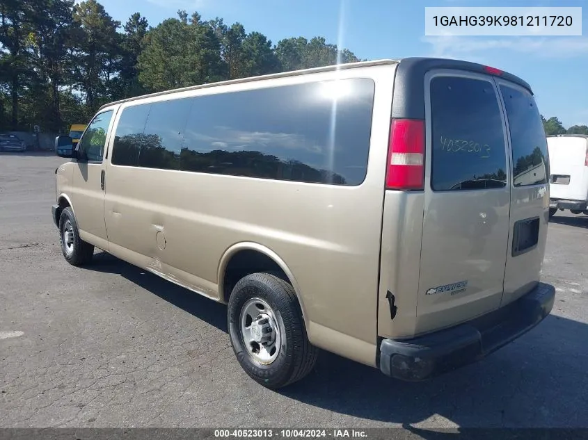 2008 Chevrolet Express Ls VIN: 1GAHG39K981211720 Lot: 40523013