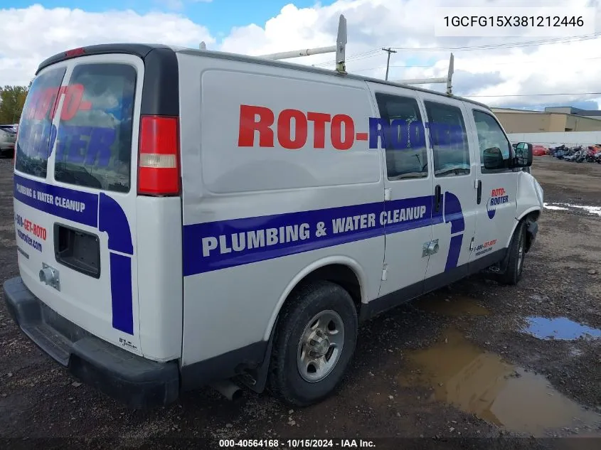 2008 Chevrolet Express Work Van VIN: 1GCFG15X381212446 Lot: 40564168