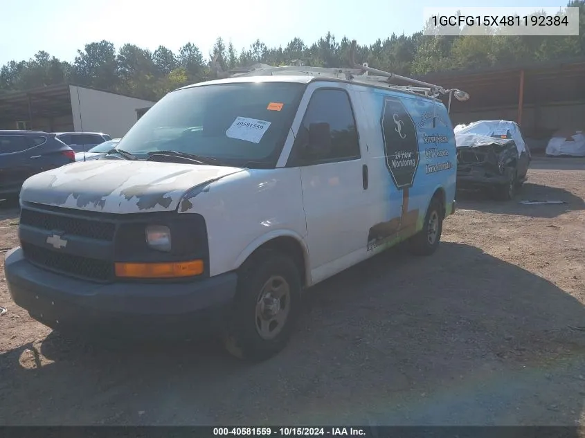 2008 Chevrolet Express Work Van VIN: 1GCFG15X481192384 Lot: 40581559