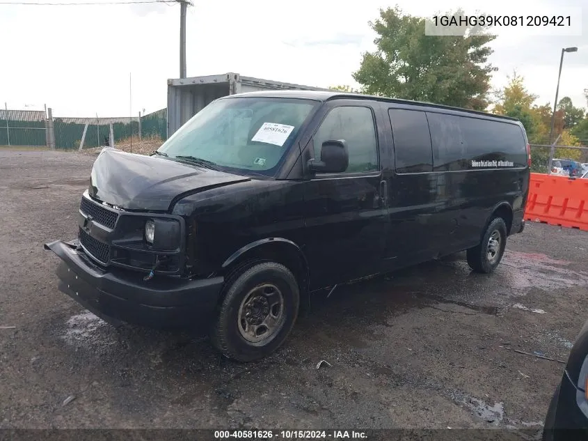 2008 Chevrolet Express Ls VIN: 1GAHG39K081209421 Lot: 40581626