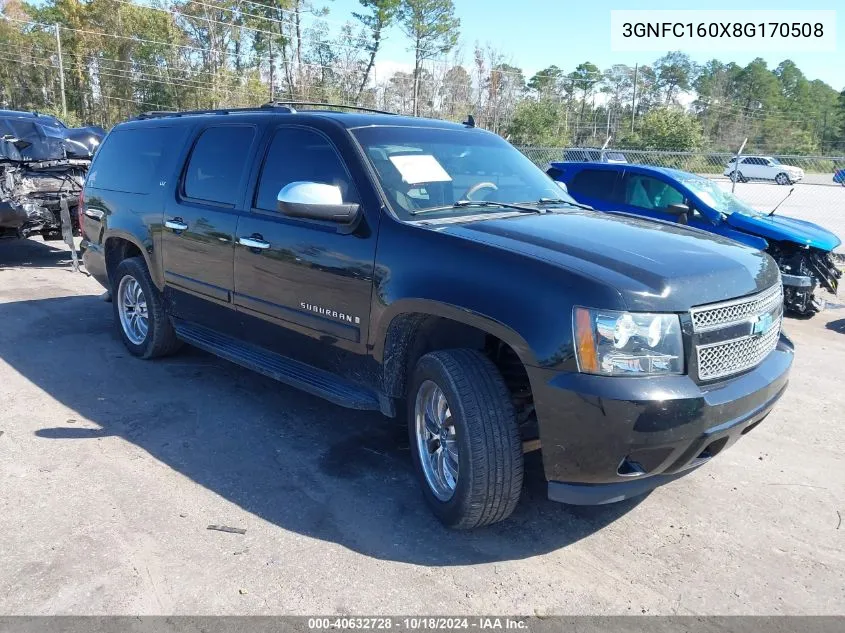 2008 Chevrolet Suburban 1500 Ltz VIN: 3GNFC160X8G170508 Lot: 40632728