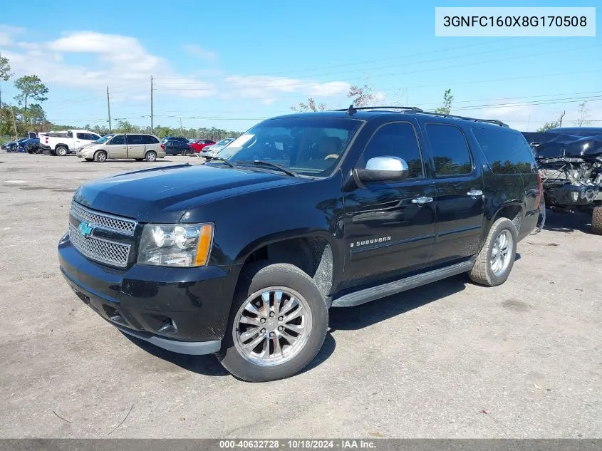 2008 Chevrolet Suburban 1500 Ltz VIN: 3GNFC160X8G170508 Lot: 40632728