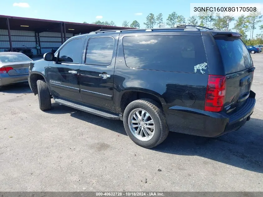 2008 Chevrolet Suburban 1500 Ltz VIN: 3GNFC160X8G170508 Lot: 40632728