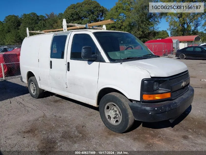 2008 Chevrolet Express Work Van VIN: 1GCGG25CX81156187 Lot: 40637959