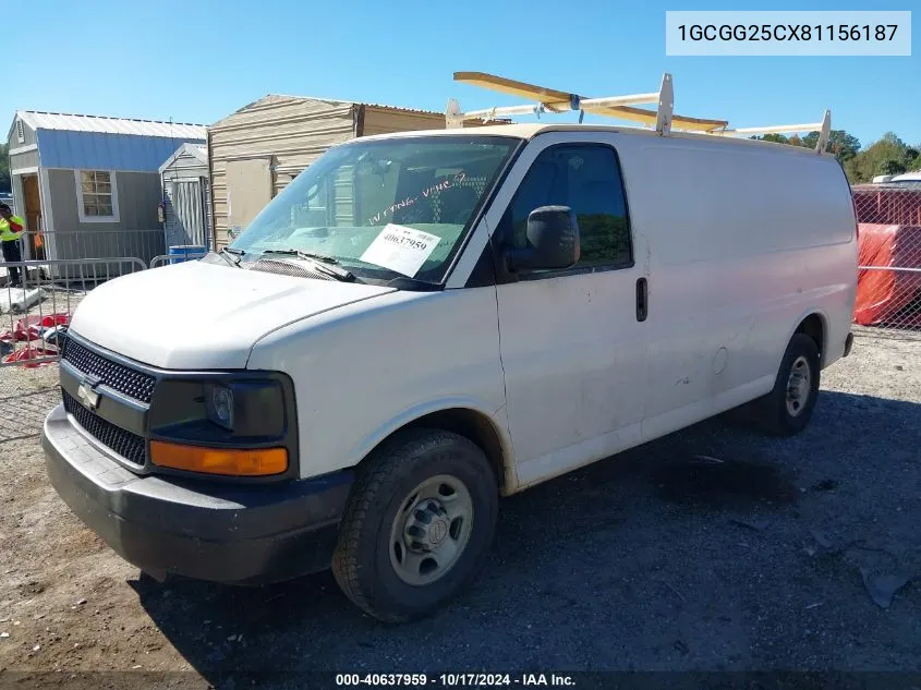 2008 Chevrolet Express Work Van VIN: 1GCGG25CX81156187 Lot: 40637959