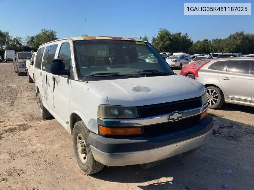 2008 Chevrolet Express Ls VIN: 1GAHG35K481187025 Lot: 40649025