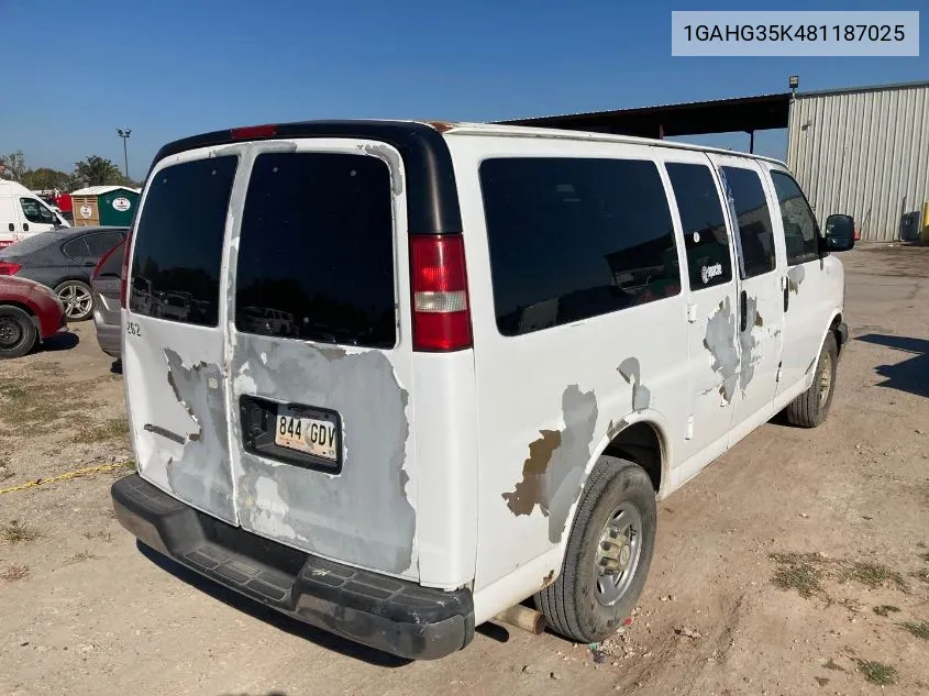 2008 Chevrolet Express Ls VIN: 1GAHG35K481187025 Lot: 40649025