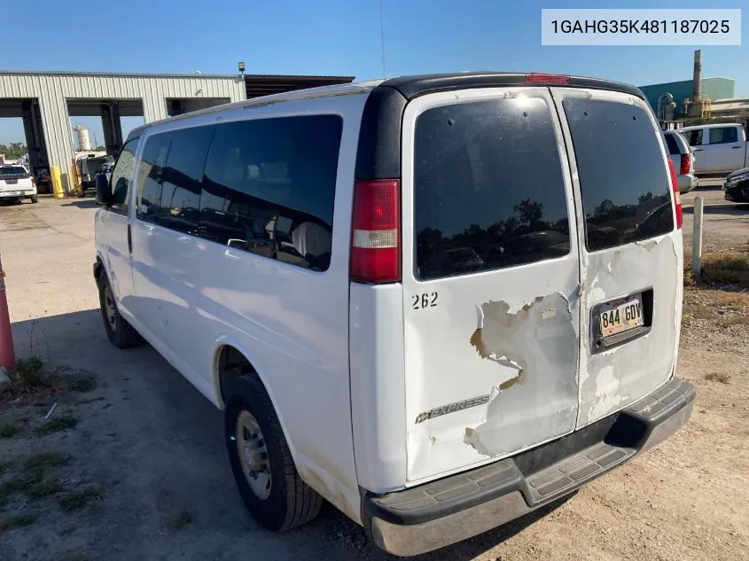 2008 Chevrolet Express Ls VIN: 1GAHG35K481187025 Lot: 40649025