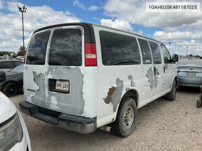 2008 Chevrolet Express Ls VIN: 1GAHG35K481187025 Lot: 40649025