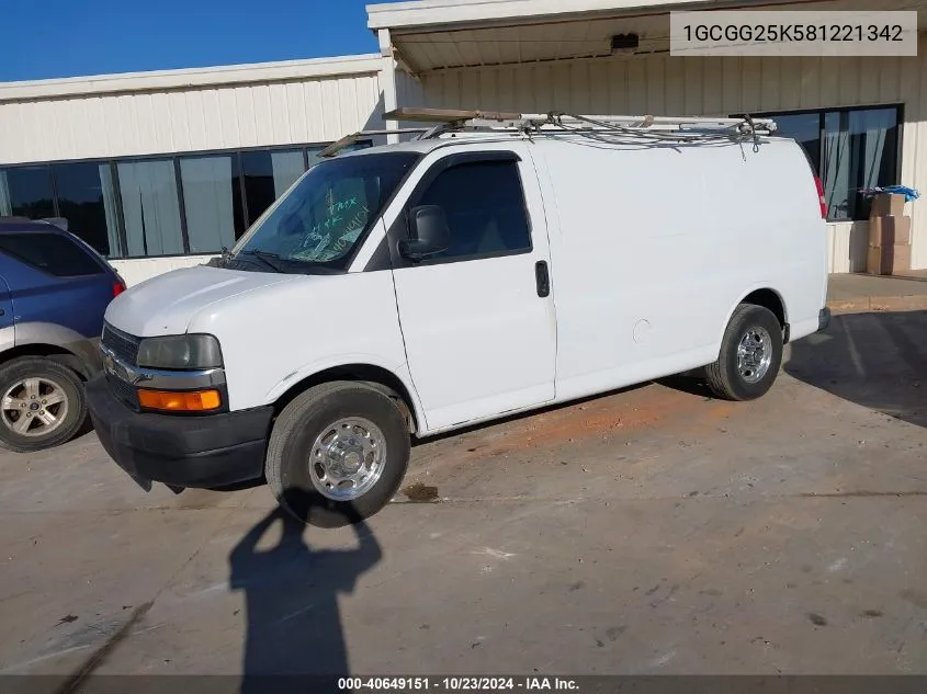 2008 Chevrolet Express Work Van VIN: 1GCGG25K581221342 Lot: 40649151