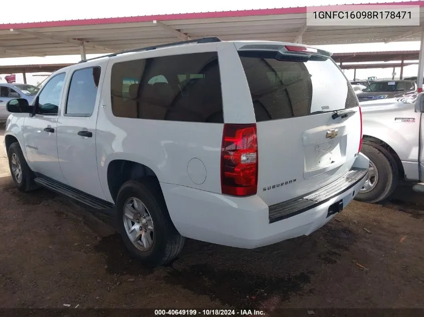 2008 Chevrolet Suburban 1500 Commercial Fleet VIN: 1GNFC16098R178471 Lot: 40649199