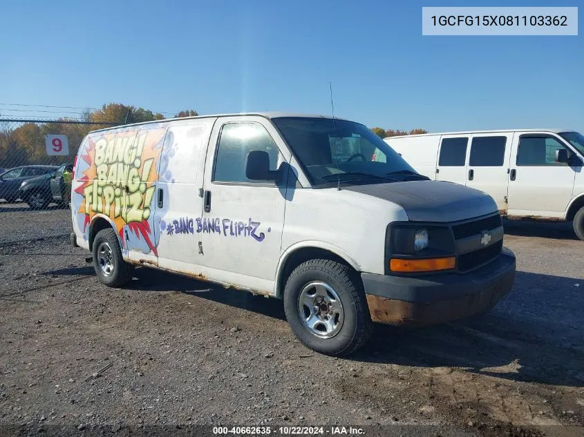 2008 Chevrolet Express Work Van VIN: 1GCFG15X081103362 Lot: 40662635