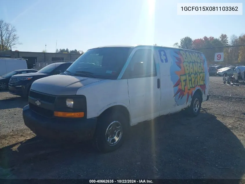 2008 Chevrolet Express Work Van VIN: 1GCFG15X081103362 Lot: 40662635