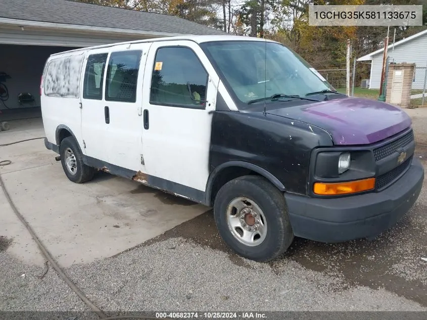 2008 Chevrolet Express Work Van VIN: 1GCHG35K581133675 Lot: 40682374