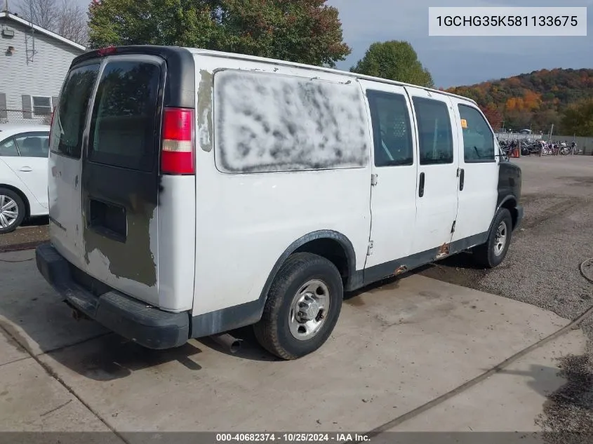 2008 Chevrolet Express Work Van VIN: 1GCHG35K581133675 Lot: 40682374