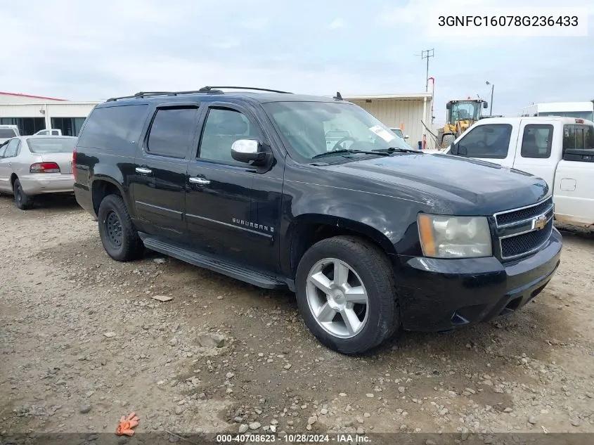 2008 Chevrolet Suburban 1500 Lt VIN: 3GNFC16078G236433 Lot: 40708623