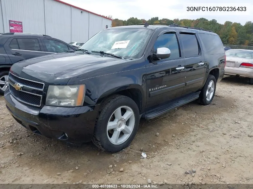 2008 Chevrolet Suburban 1500 Lt VIN: 3GNFC16078G236433 Lot: 40708623