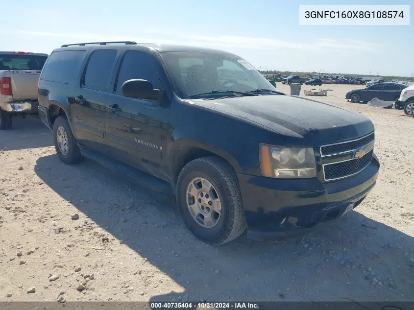 2008 Chevrolet Suburban 1500 Lt VIN: 3GNFC160X8G108574 Lot: 40735404