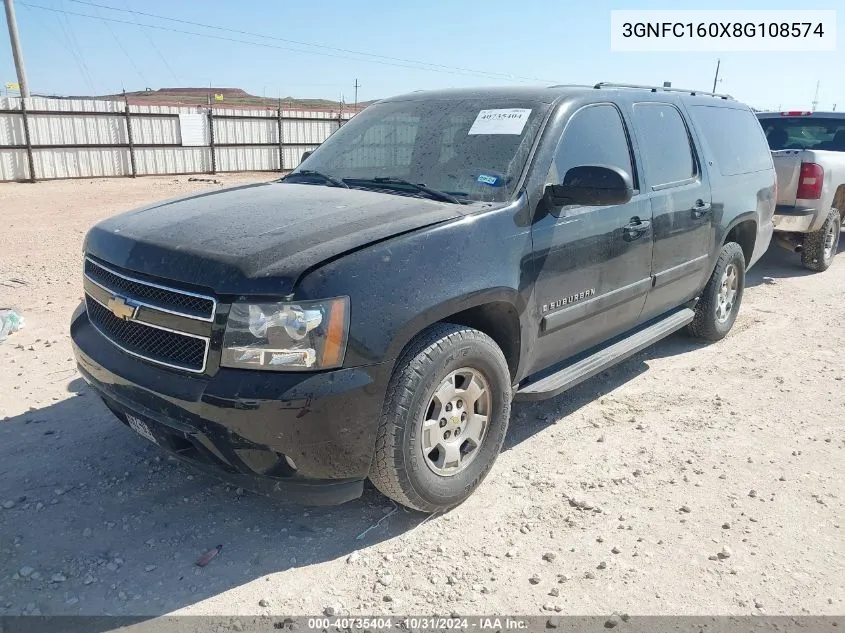 2008 Chevrolet Suburban 1500 Lt VIN: 3GNFC160X8G108574 Lot: 40735404