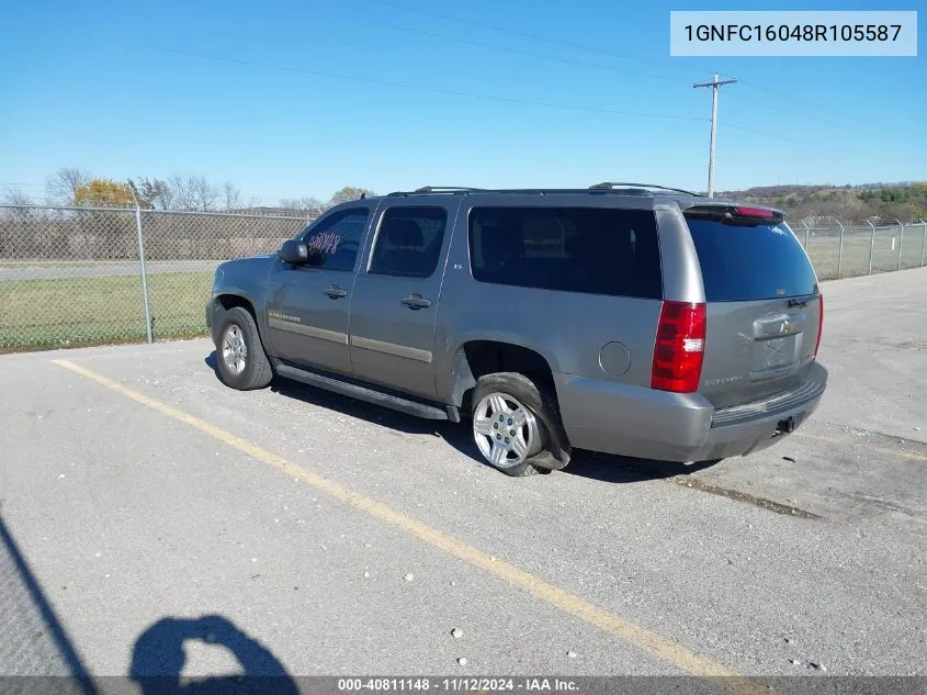 2008 Chevrolet Suburban 1500 Ls VIN: 1GNFC16048R105587 Lot: 40811148