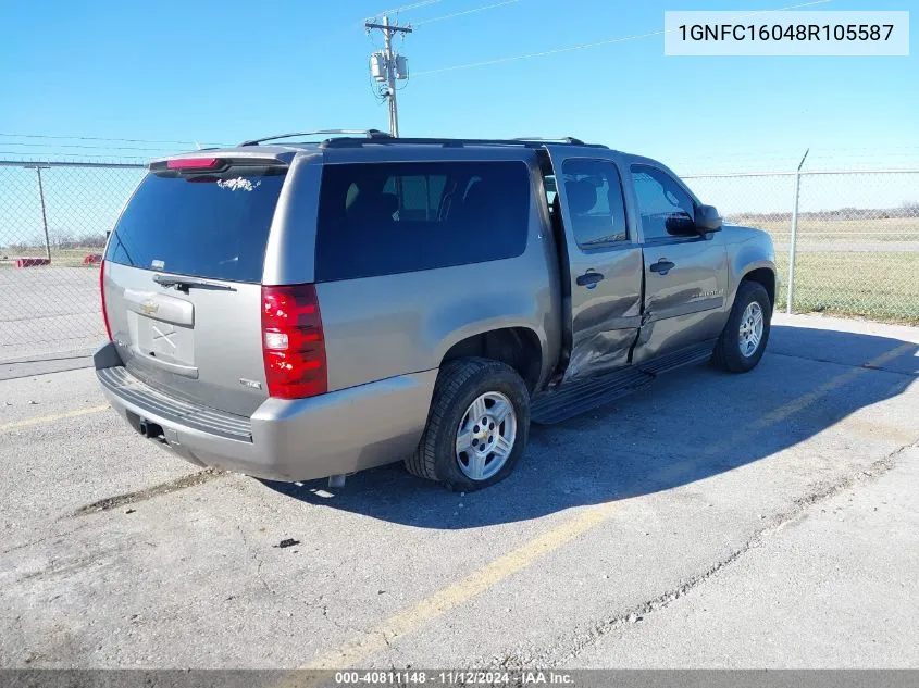 2008 Chevrolet Suburban 1500 Ls VIN: 1GNFC16048R105587 Lot: 40811148